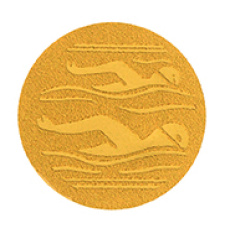 Emblém plavání 25 mm - zlatý