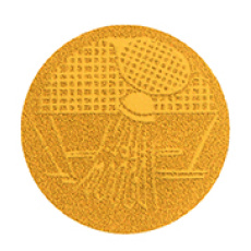 Emblém badminton 25 mm - zlatý