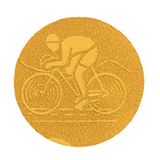 Emblém cyklistika 25 mm - zlatý