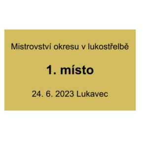 Kovový štítek - vlastní design nad 30 cm2 - 80 cm2 - zlatý