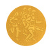 Emblém běh 25 mm - zlatý