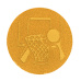 Emblém basketbal 25 mm - zlatý
