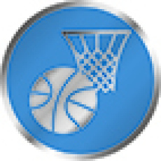Emblém basketbal  25 mm - modrý