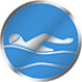 Emblém plavání  25 mm - modrý
